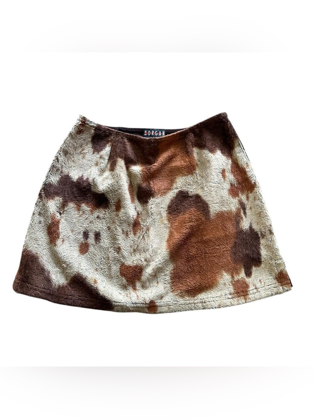 90s y2k Morgan de toi cow print fur mini skirt